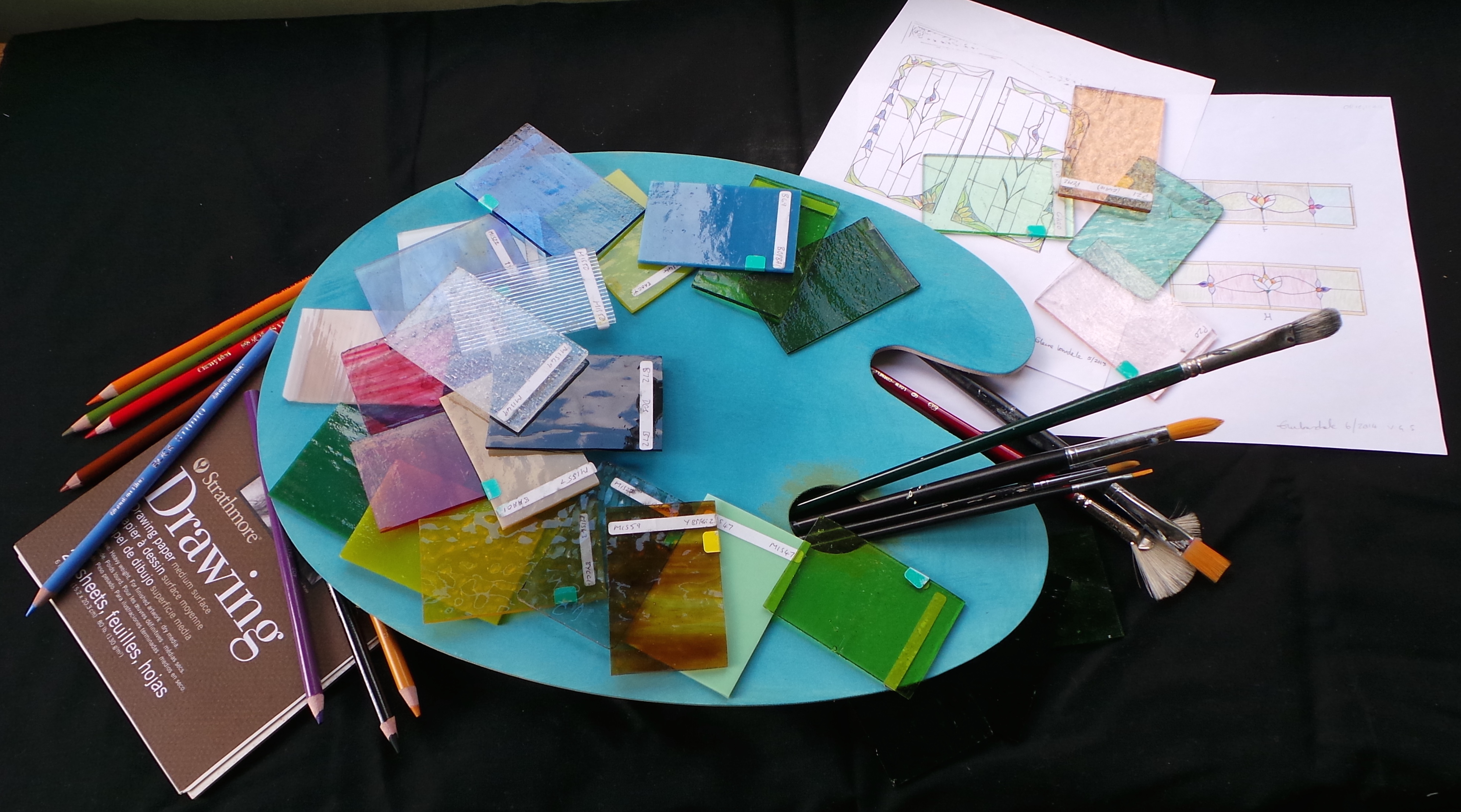 Glass Examples on a Palette