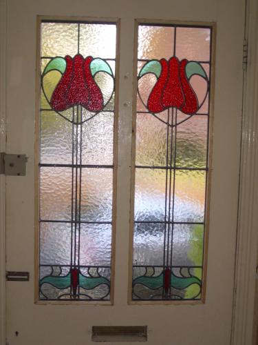 2 panelled Art Nouveau door